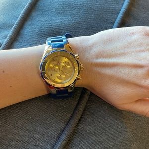 MICHELE Jelly Watch: Navy Band & Gold Face. Excellent condition.